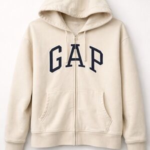 GAP Beige Zip-Up Hoodie